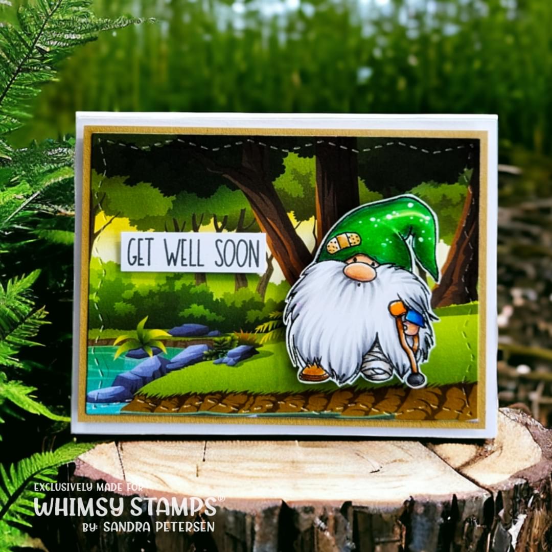 Gnome Get Well Clear Stamps - Whimsy Stamps
