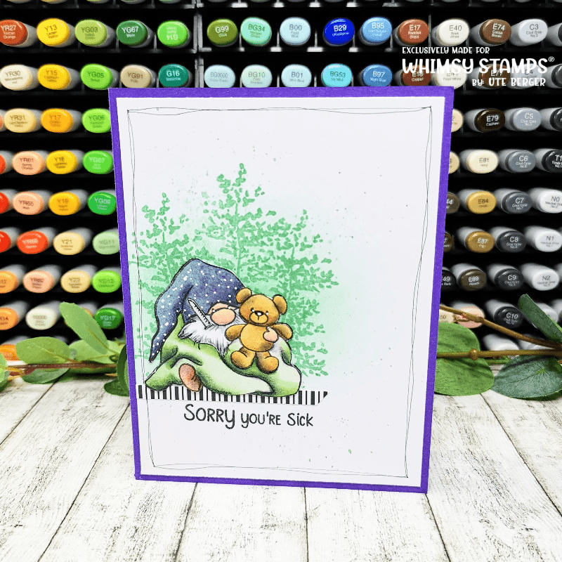 Gnome Get Well Clear Stamps - Whimsy Stamps