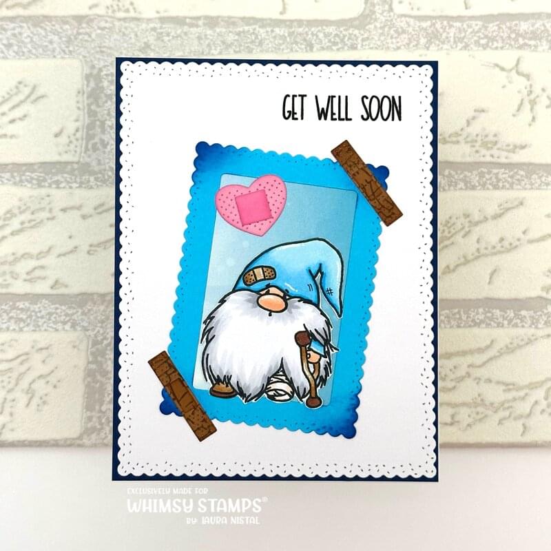 Gnome Get Well Clear Stamps - Whimsy Stamps