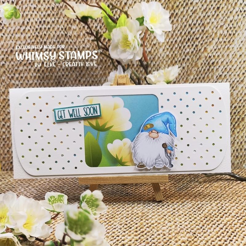 Gnome Get Well Clear Stamps - Whimsy Stamps