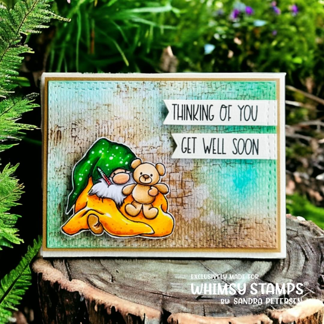 Gnome Get Well Clear Stamps - Whimsy Stamps