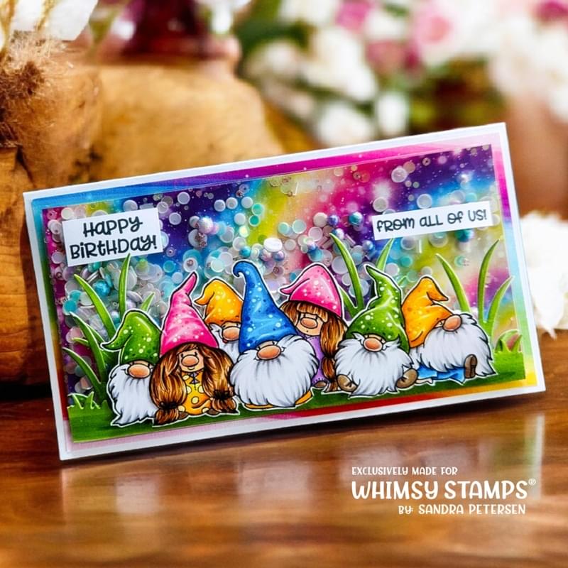 Gnome Party Row Clear Stamps - Whimsy Stamps