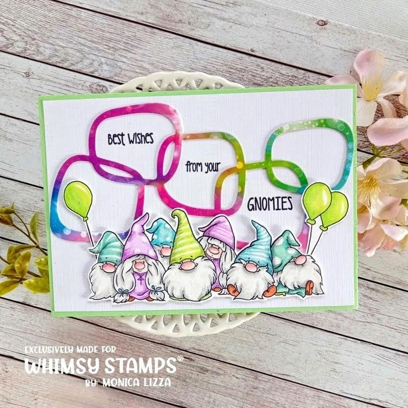 Gnome Party Row Clear Stamps - Whimsy Stamps