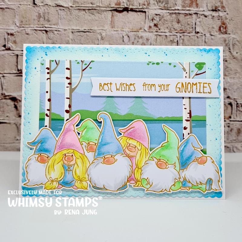Gnome Party Row Clear Stamps - Whimsy Stamps