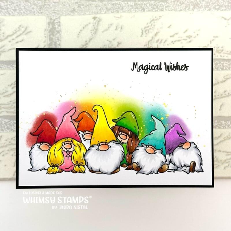 Gnome Party Row Clear Stamps - Whimsy Stamps