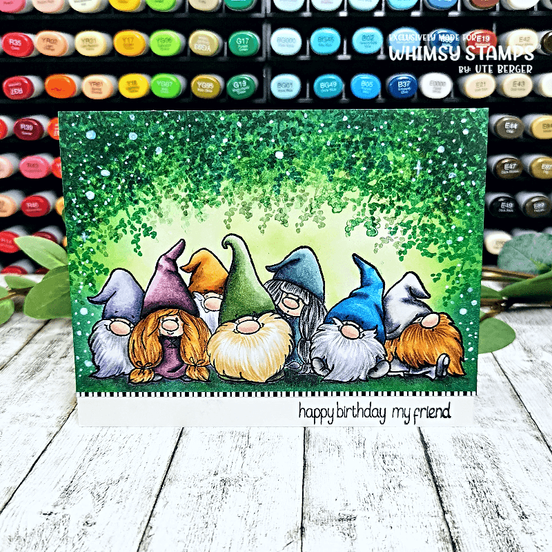 Gnome Party Row Clear Stamps - Whimsy Stamps