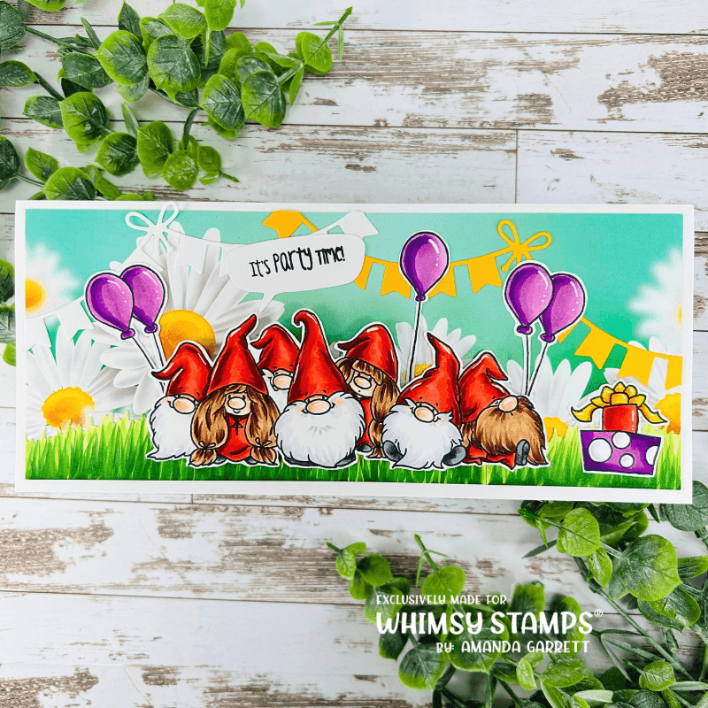 Gnome Party Row Clear Stamps - Whimsy Stamps