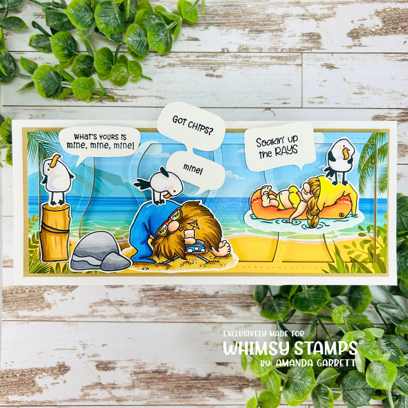 Gnomes at the Beach Clear Stamps - Whimsy Stamps