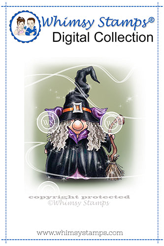 Gnome Witch - Digital Stamp - Whimsy Stamps