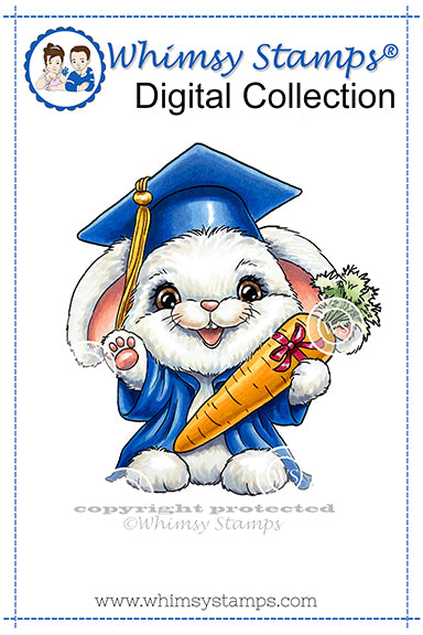 Graduation Bunny - Digital Stamp - Whimsy Stamps