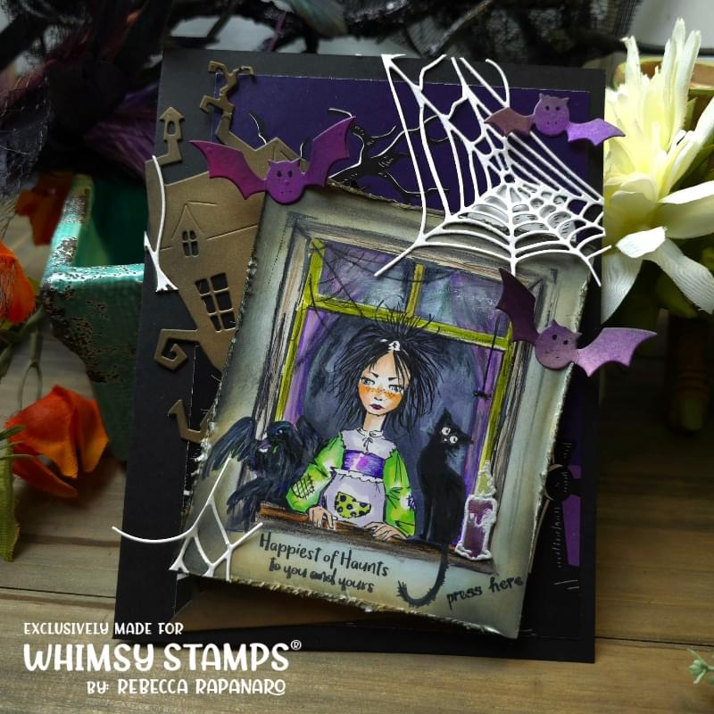 Happiest of Haunts Rubber Cling Stamp - Whimsy Stamps