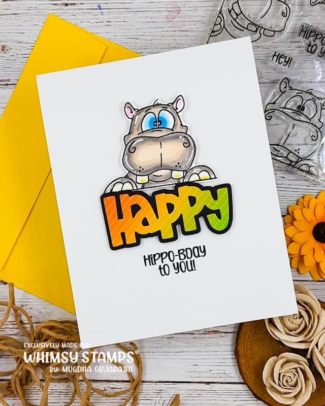 Happy Word and Shadow Die Set - Whimsy Stamps