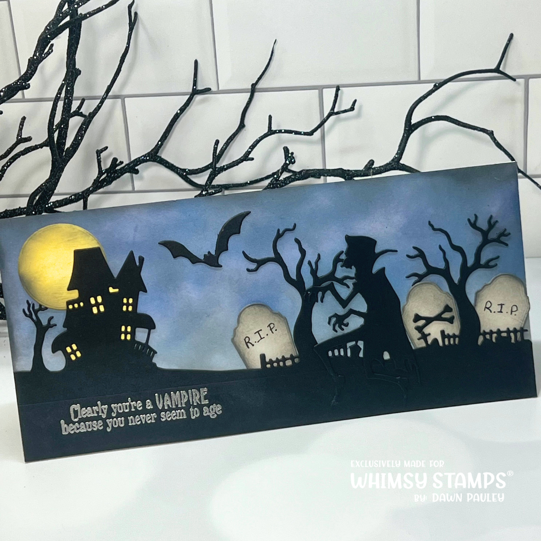 Haunted Graveyard Border Die - Whimsy Stamps