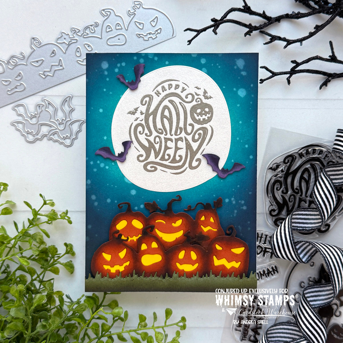 Jack o'Lanterns Border Die - Whimsy Stamps