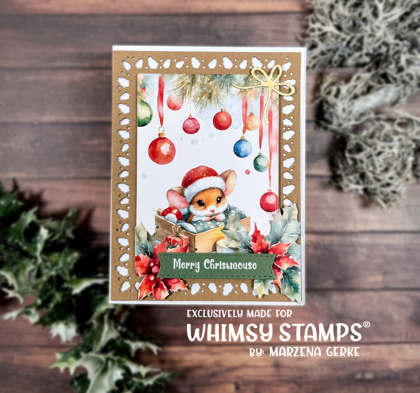 Holly Frame Die Set - Whimsy Stamps