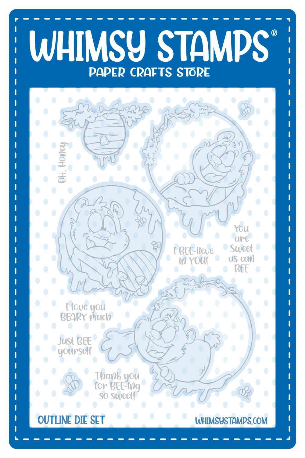 Honeybear Outline Die Set - Whimsy Stamps