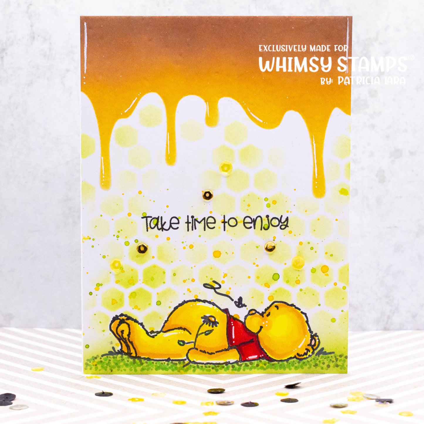 Honeycomb Drips Stencil - Whimsy Stamps