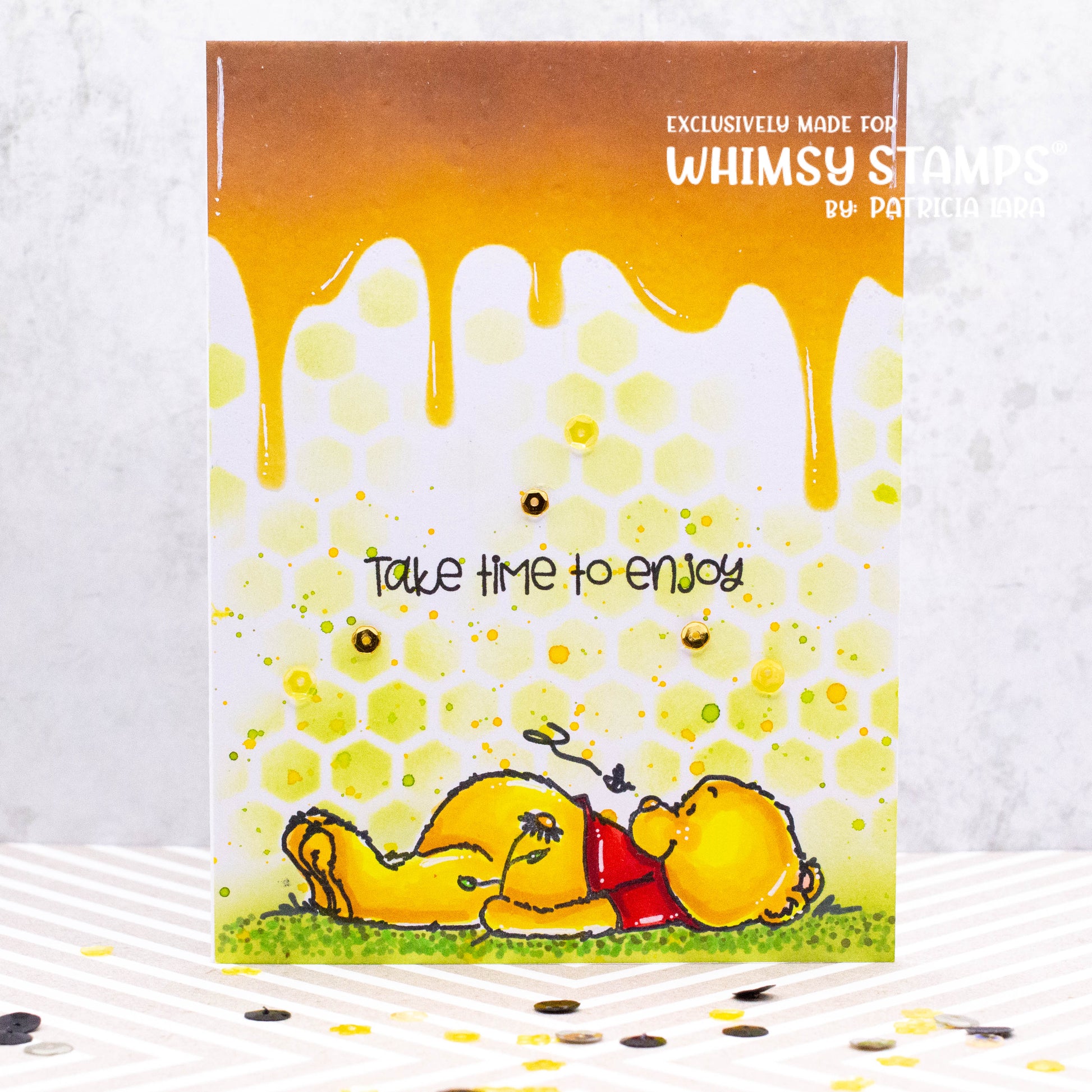 Honeycomb Drips Stencil - Whimsy Stamps