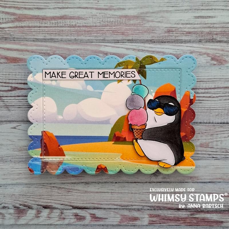 Ice Cream Penguin - Digital Stamp - Whimsy Stamps