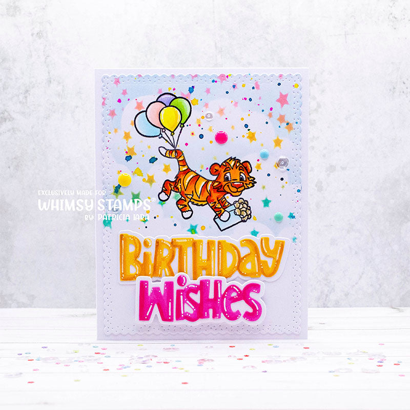 Birthday Wishes Word and Shadow Die Set - Whimsy Stamps
