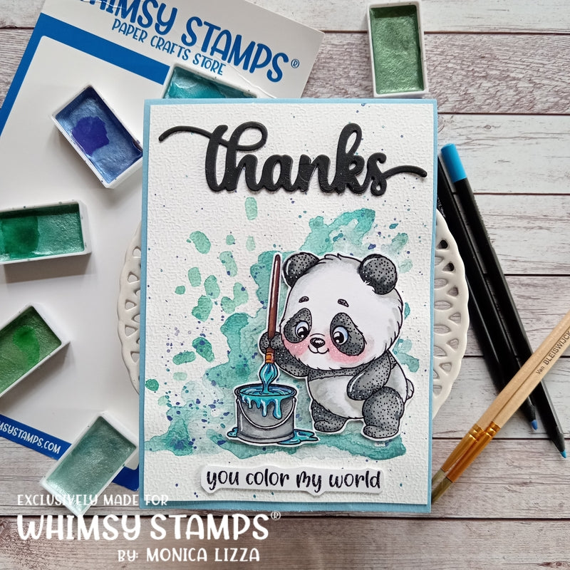Panda Painter Clear Stamps - Whimsy Stamps