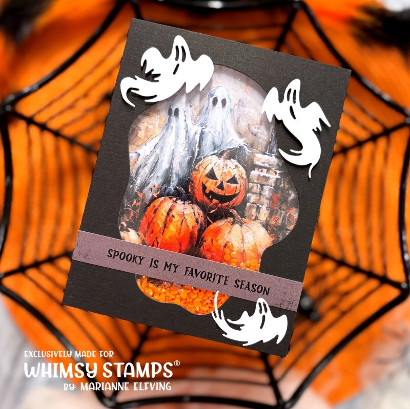 Quick Card Fronts - Grunge Ghosts - Whimsy Stamps