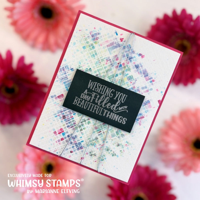 Messy Mesh Background Rubber Cling Stamp - Whimsy Stamps