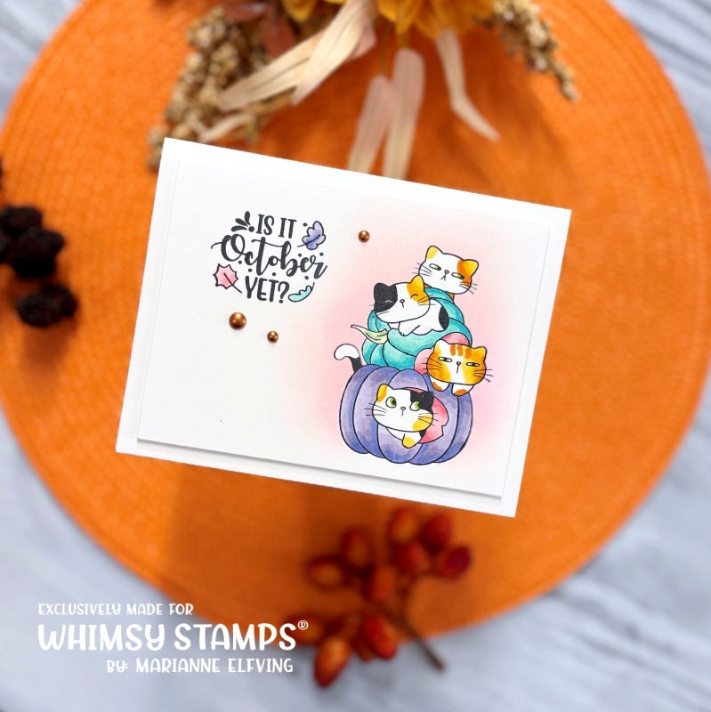 Pumpkin Kitties Clear Stamps - Whimsy Stamps
