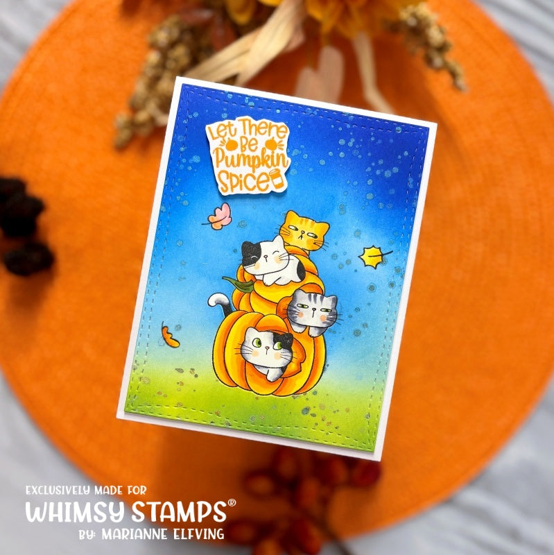 Pumpkin Kitties Clear Stamps - Whimsy Stamps