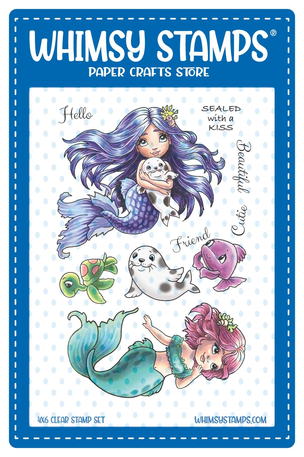Mermaid Friends Clear Stamps - Clear Stamps - Whimsy Stamps