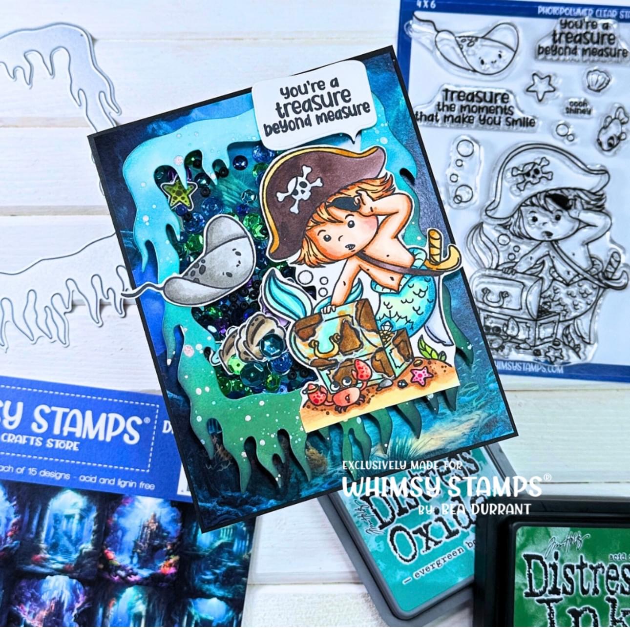 Mermaid Kids Boy Clear Stamps - Clear Stamps - Whimsy Stamps