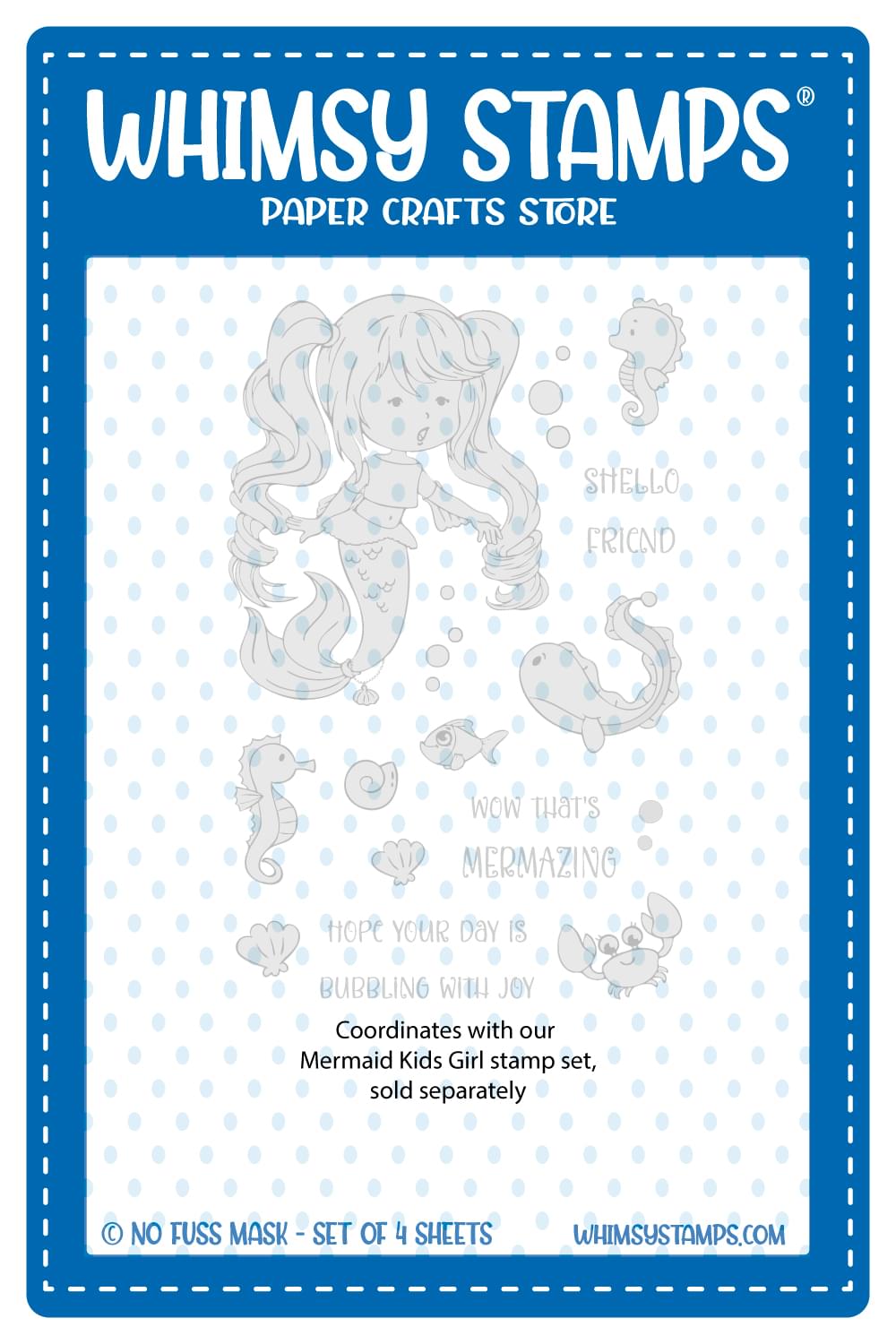 **NEW Mermaid Kids Girl - NoFuss Masks - Whimsy Stamps