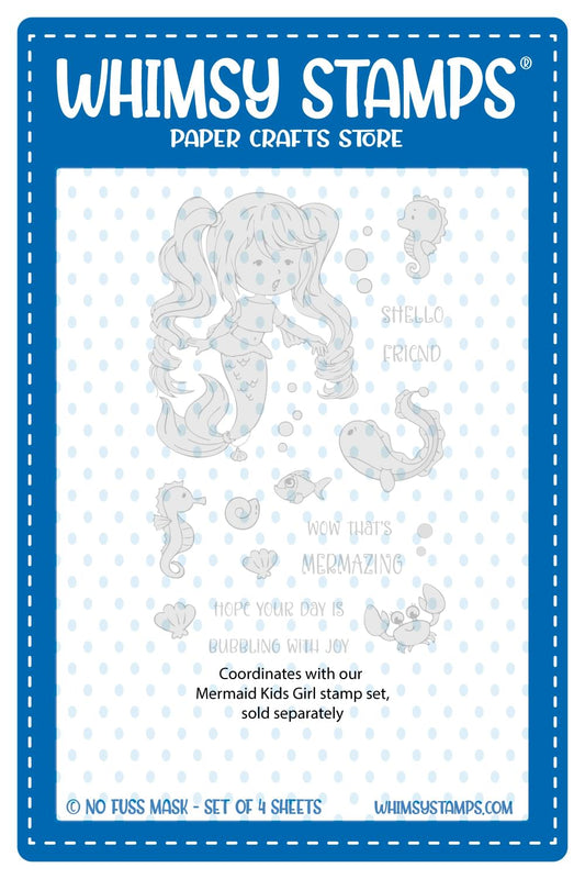 **NEW Mermaid Kids Girl - NoFuss Masks - Whimsy Stamps