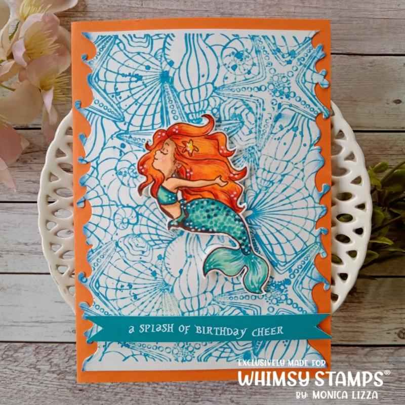 Seashell Background Rubber Cling Stamp