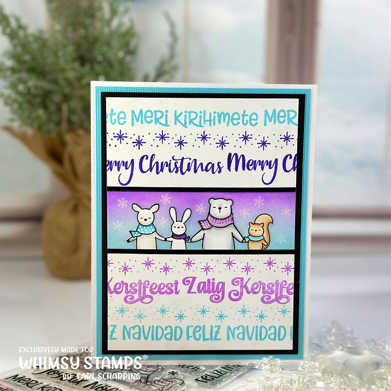 Merry Christmas Around the World Clear Stamps - Whimsy Stamps
