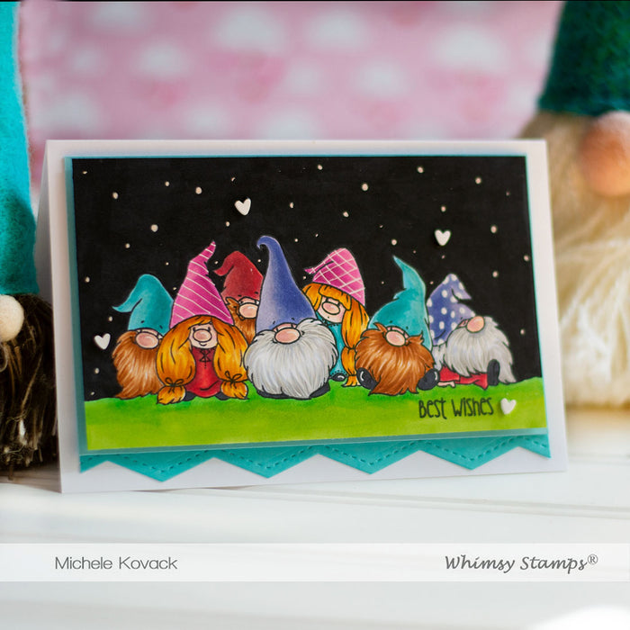 Gnome Party Row - NoFuss Masks - Whimsy Stamps