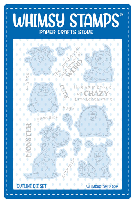 Monster Cuties Outlines Die Set - Whimsy Stamps