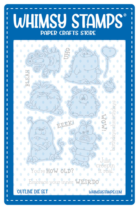 Monster Daze Outlines Die Set - Whimsy Stamps