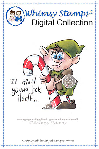 Naughty Elf - Digital Stamp