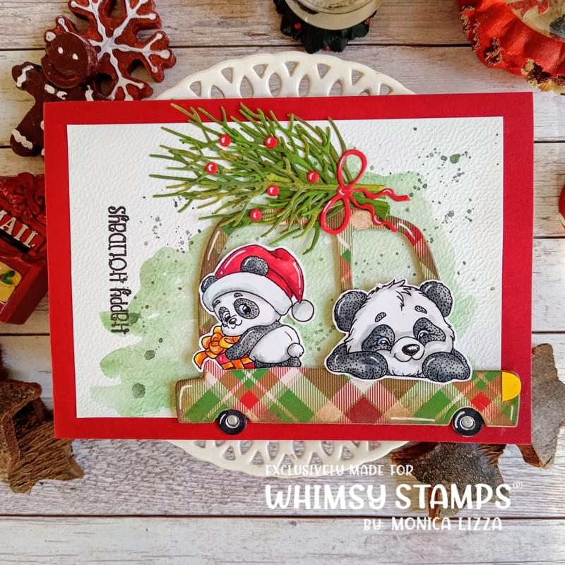 Panda Christmas Clear Stamps - Whimsy Stamps