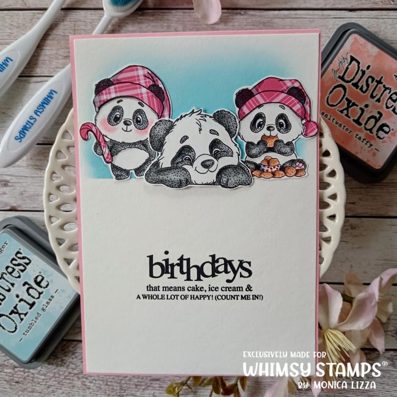 Panda Christmas Clear Stamps - Whimsy Stamps