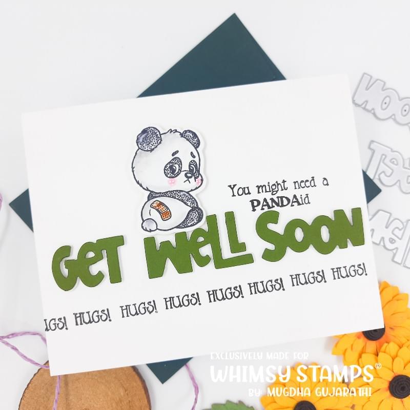 Panda Get Well Outlines Die Set - Whimsy Stamps