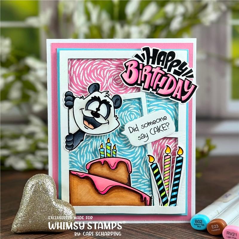 Birthday Sketch Clear Stamps - Whimsy Stamps