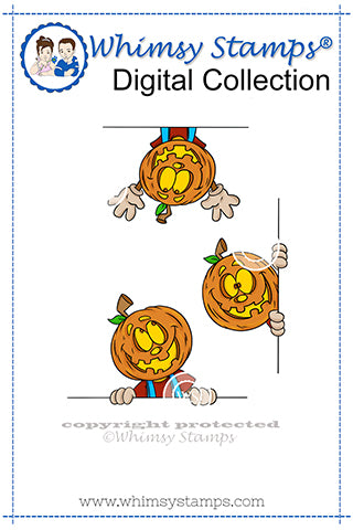 Peeking Pumpkins - Digital Stamp