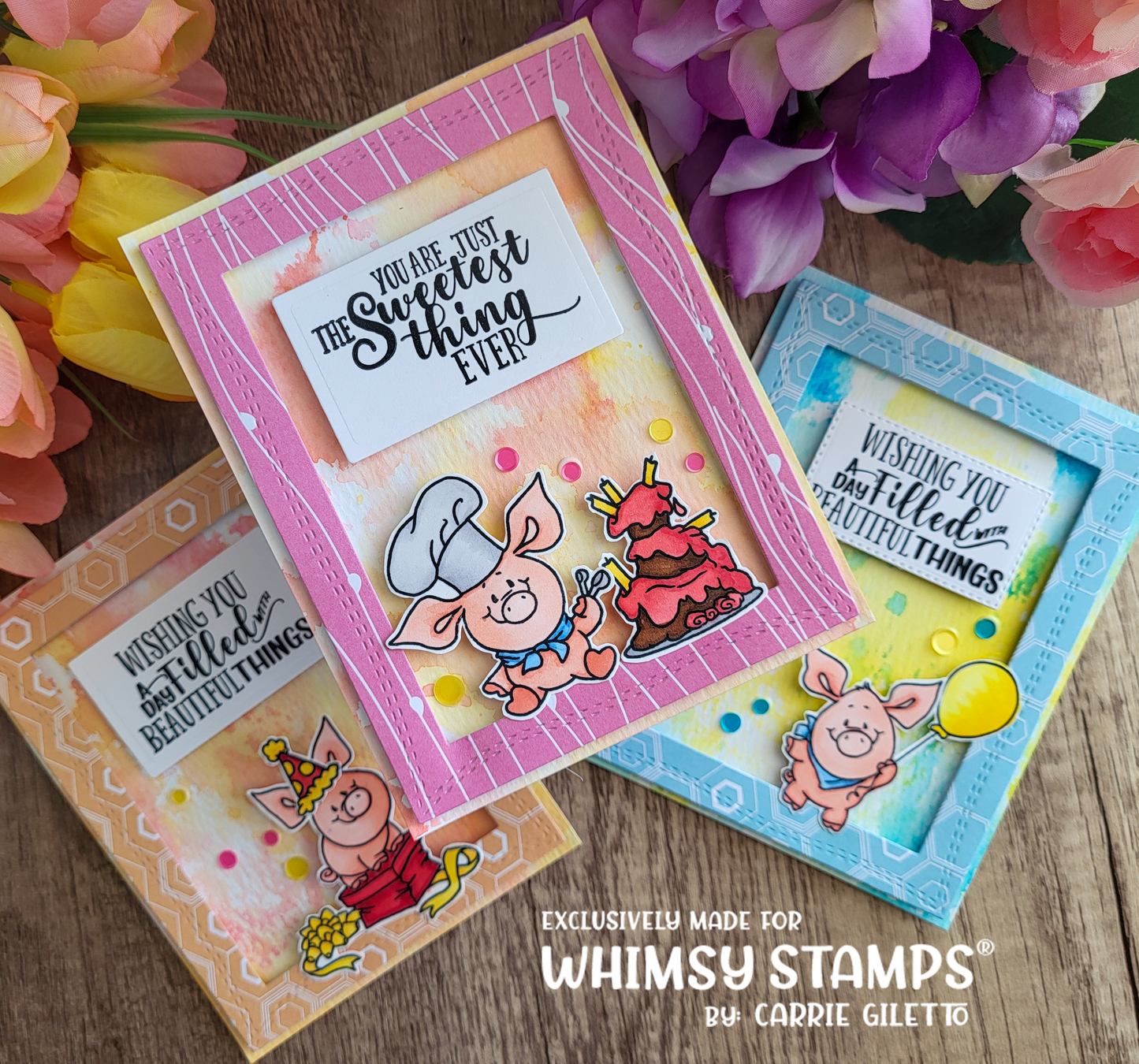 Piggies Crushed It Clear Stamps - Whimsy Stamps