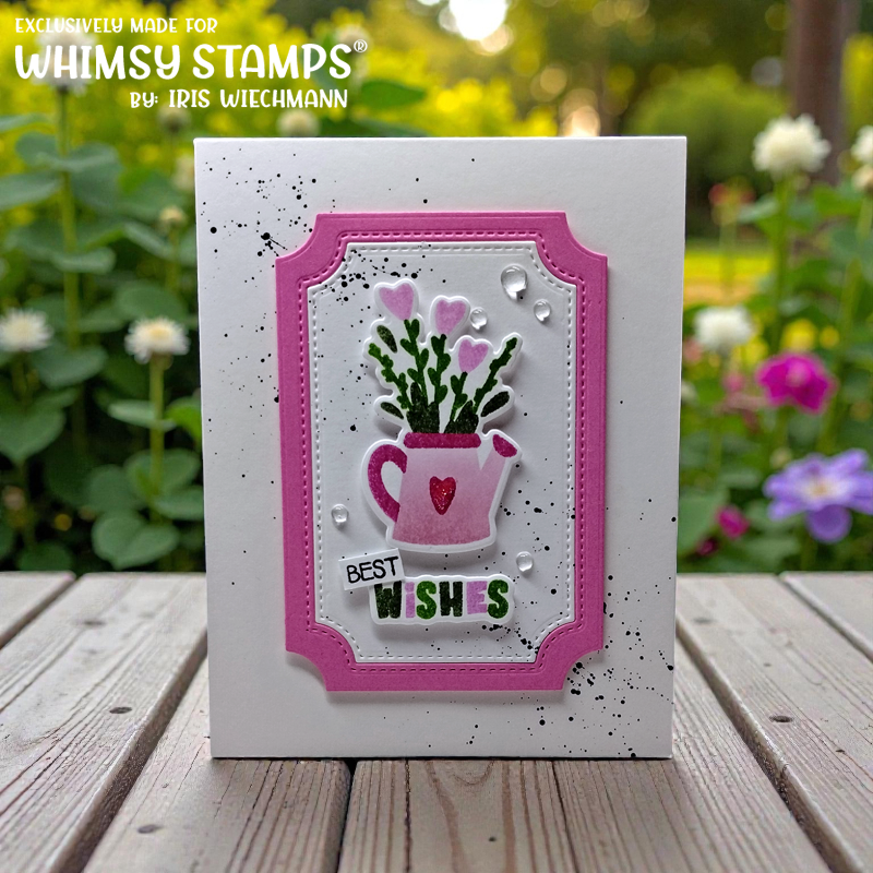 Planted Hearts Layering Stencil - Whimsy Stamps