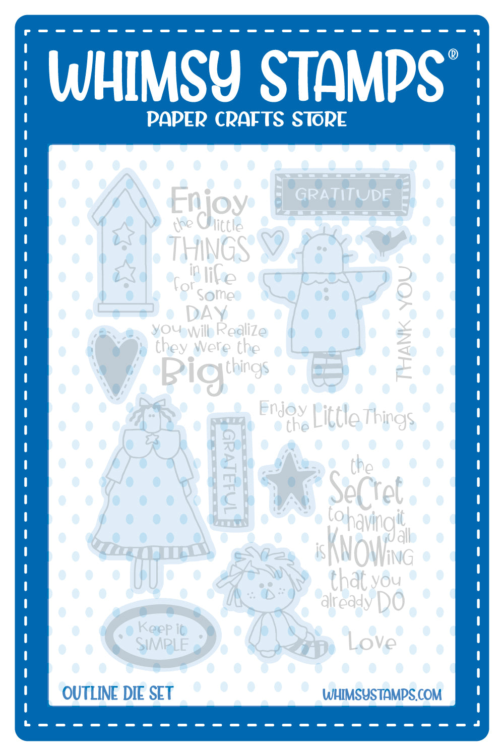 Prim Little Things Outlines Die Set - Whimsy Stamps