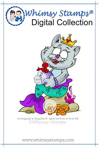 PurrMaid Friend - Digital Stamp - Whimsy Stamps