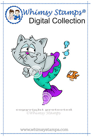 PurrMaid Toot - Digital Stamp - Whimsy Stamps