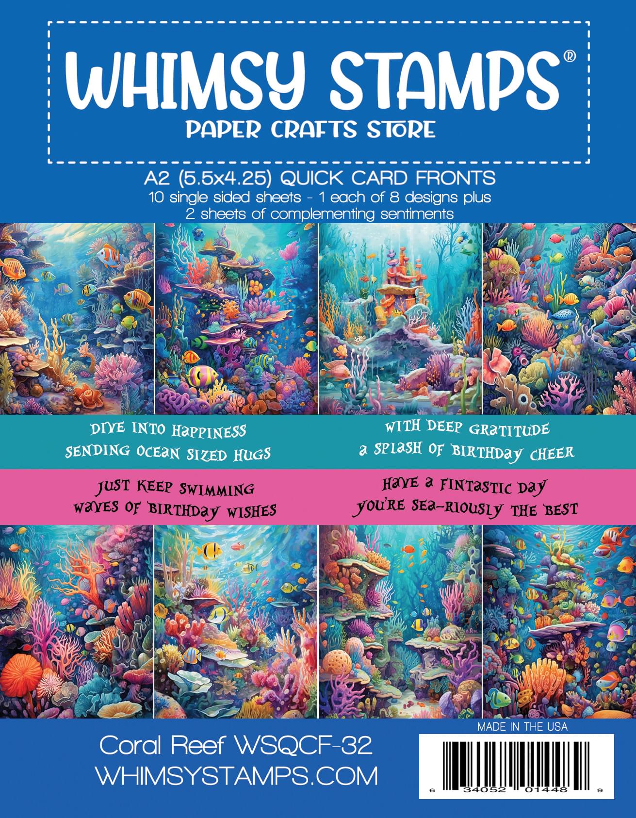 **NEW Quick Card Fronts - Coral Reef - Whimsy Stamps